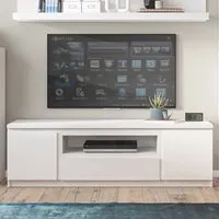 Florence Fribo 2 Door TV Cabinet with Drawer - White