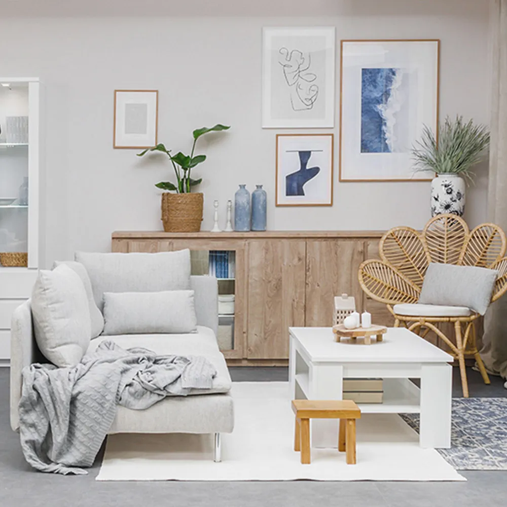 Florence Fribo Large Coffee Table - Alpine White