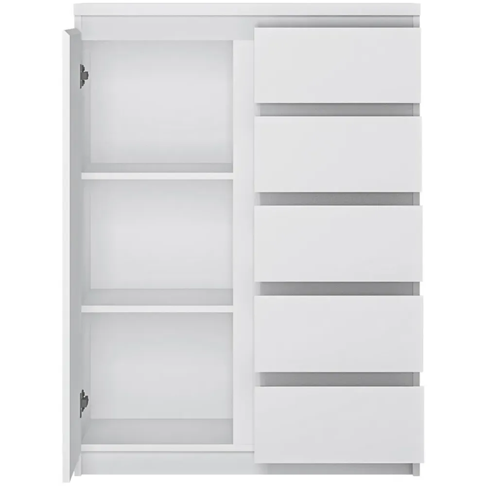 Florence Fribo Single Door Cabinet with Storage - White