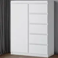 Florence Fribo Single Door Cabinet with Storage - White