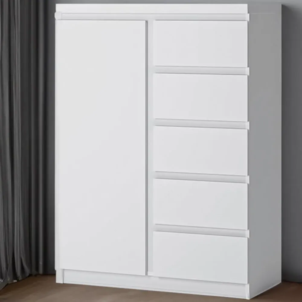 Florence Fribo Single Door Cabinet with Storage - White