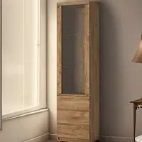 Florence Fribo Single Door Display Cabinet - Golden Ribbeck Oak