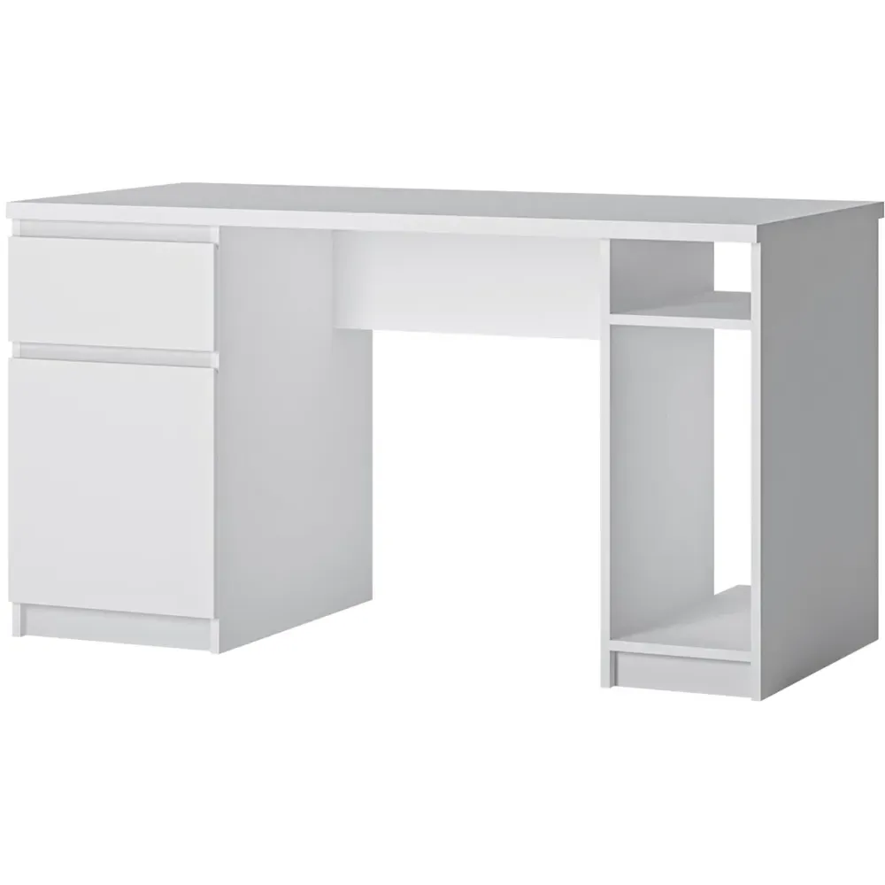 Florence Fribo Twin Pedestal Desk with Storage - Alpine White