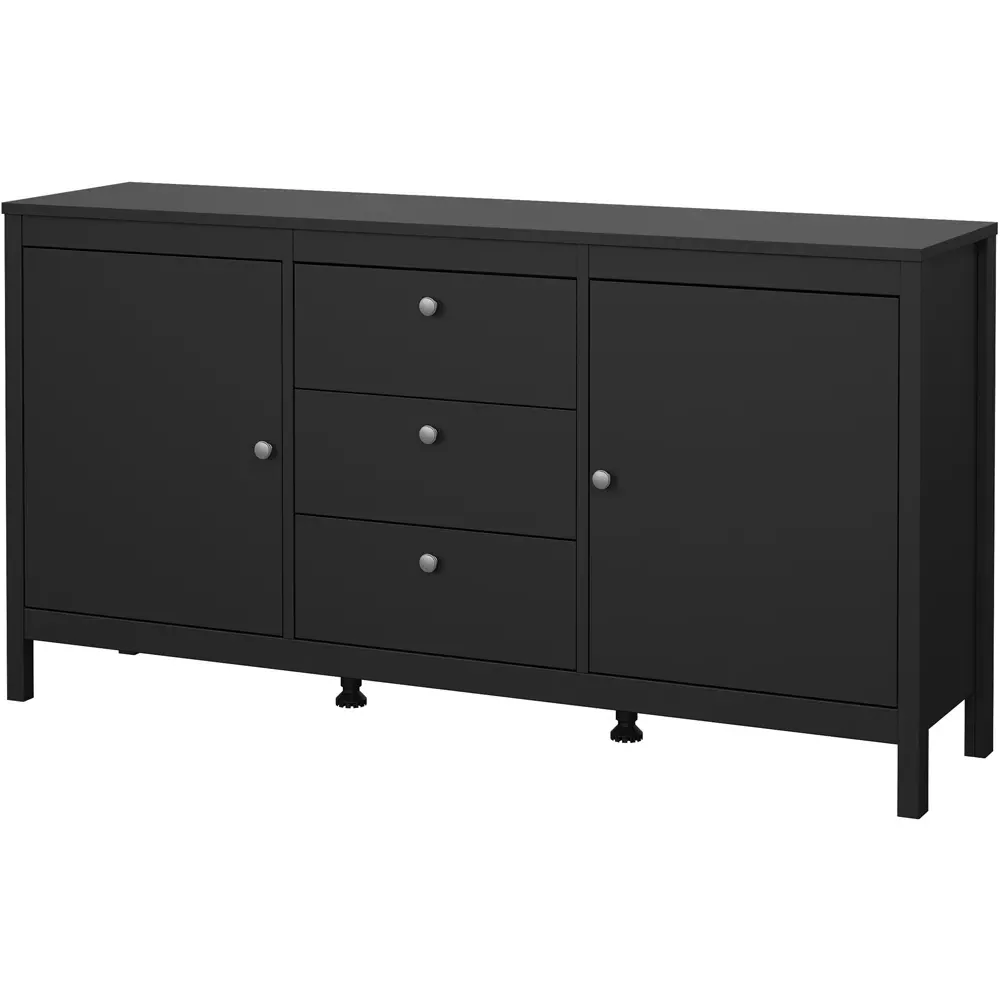 Florence Madrid 2 Door 3 Drawer Sideboard - Black