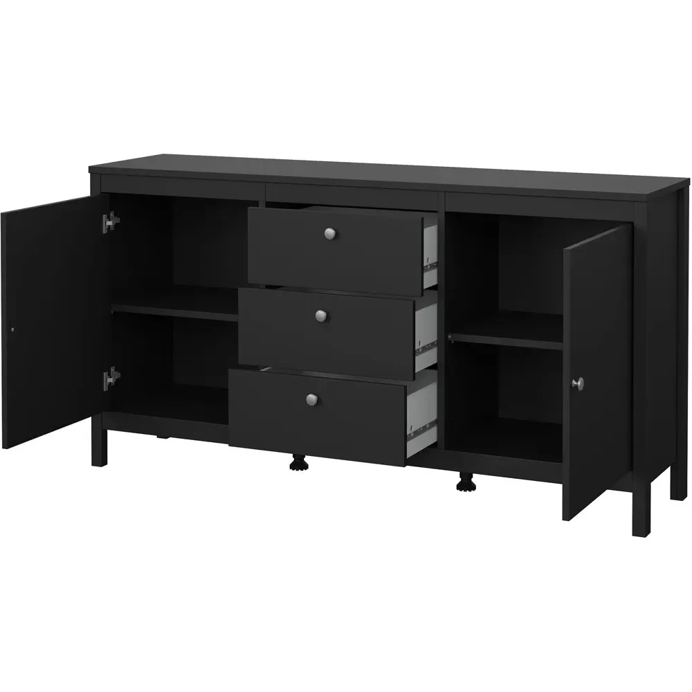 Florence Madrid 2 Door 3 Drawer Sideboard - Black