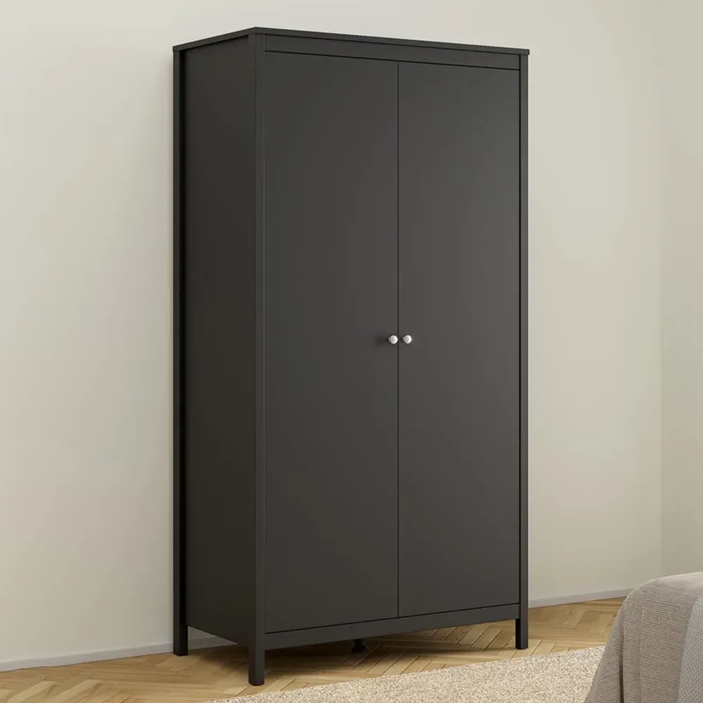 Florence Madrid 2 Door Wardrobe - Black
