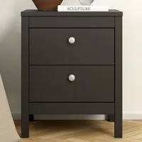 Florence Madrid 2 Drawer Bedside Table - Black