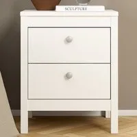 Florence Madrid 2 Drawer Bedside Table - White