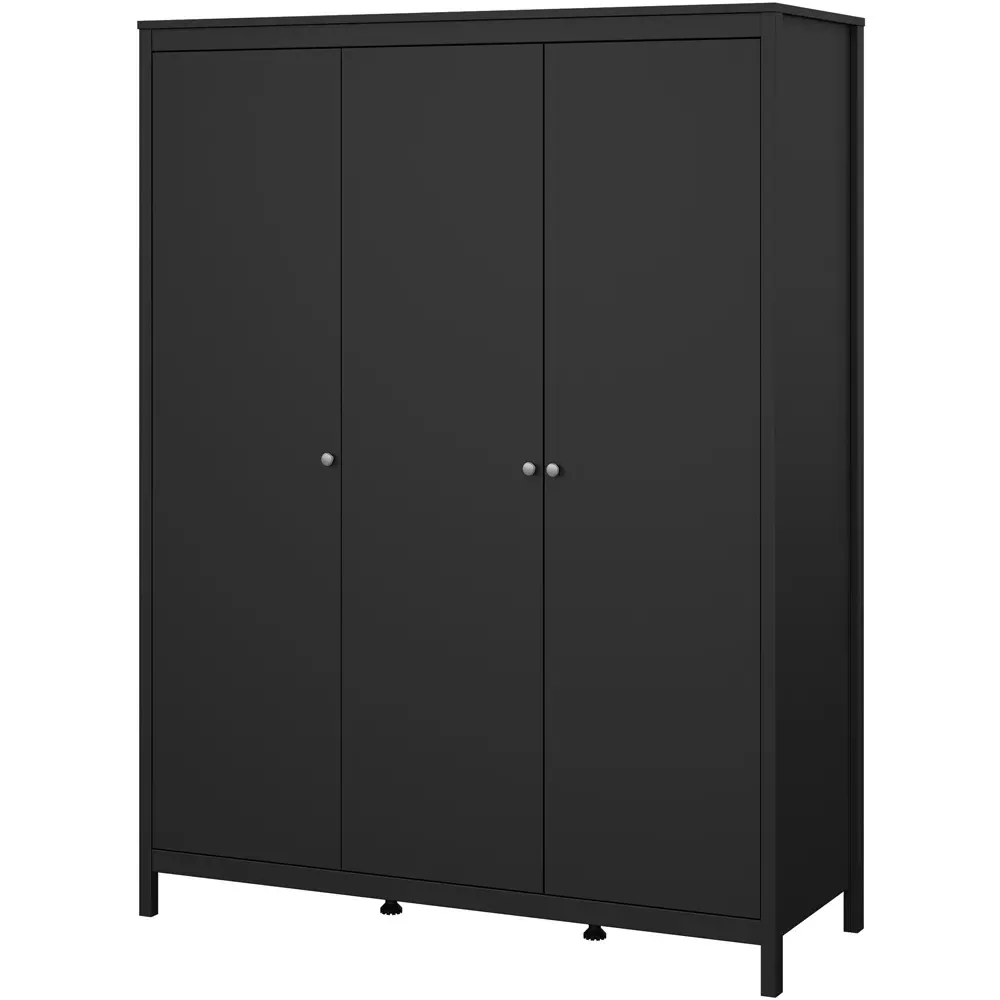Florence Madrid 3-Door Wardrobe - Black