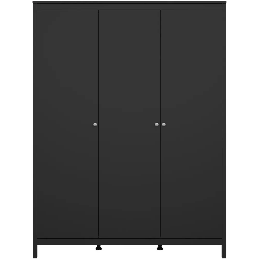Florence Madrid 3-Door Wardrobe - Black