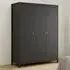 Florence Madrid 3-Door Wardrobe - Black