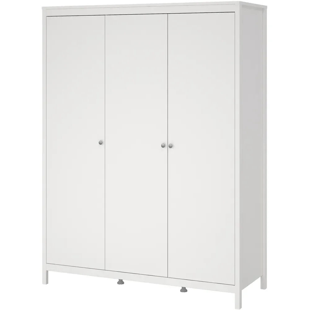 Florence Madrid 3-Door Wardrobe - White