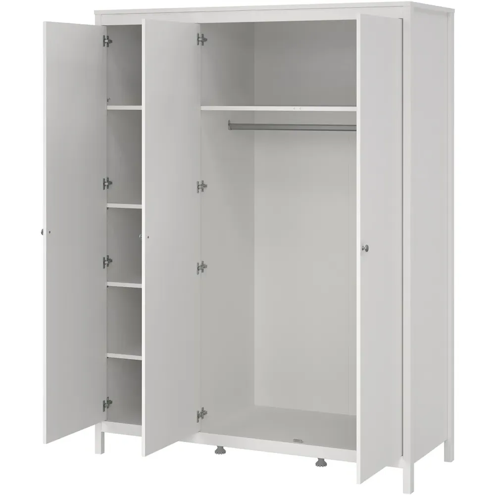 Florence Madrid 3-Door Wardrobe - White