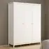 Florence Madrid 3-Door Wardrobe - White