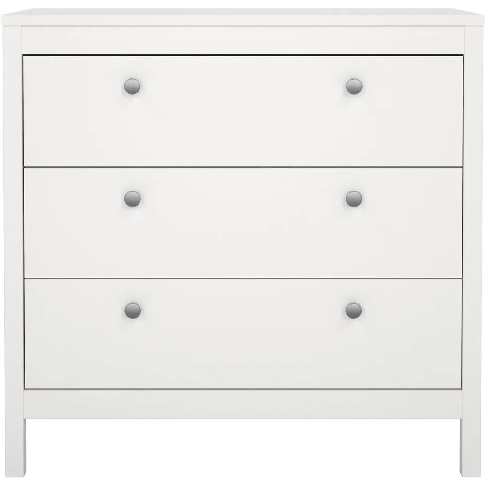 Florence Madrid 3 Drawer Chest of Drawers - White