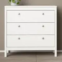 Florence Madrid 3 Drawer Chest of Drawers - White