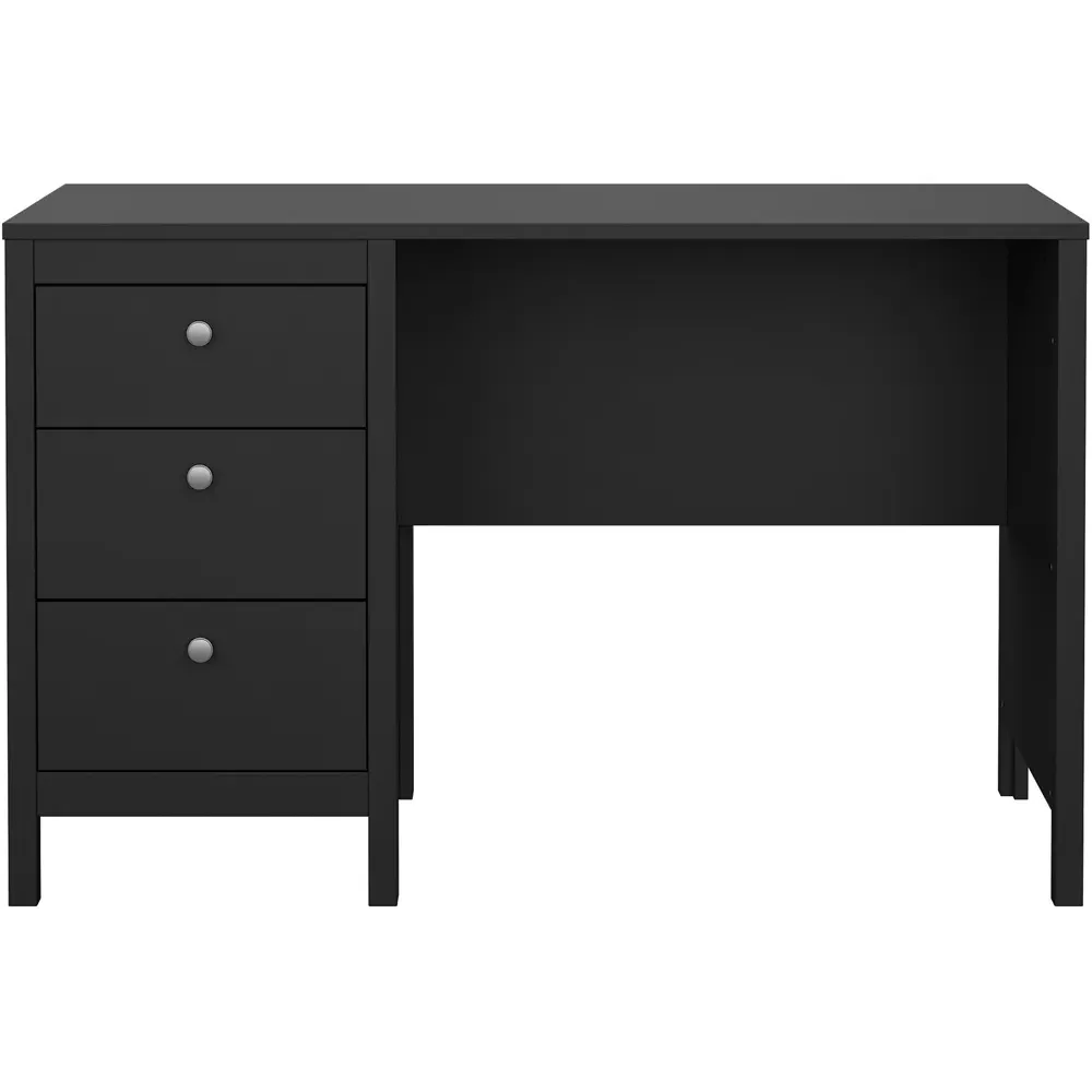 Florence Madrid 3 Drawer Desk - Black