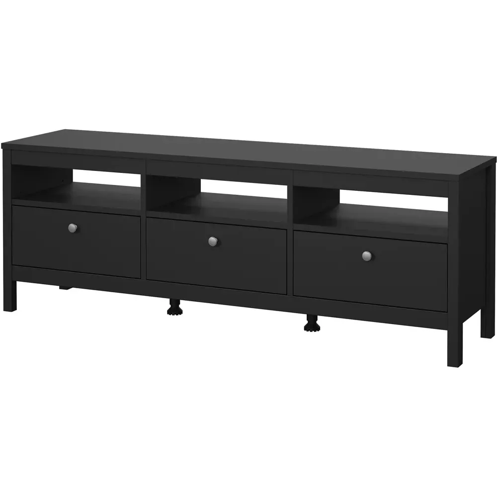 Florence Madrid 3 Drawer TV Unit - Black
