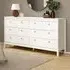 Florence Madrid 8 Drawer Double Dresser - White