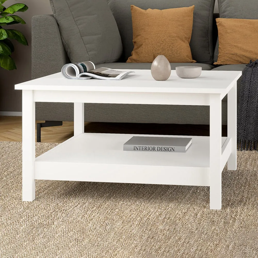Florence Madrid Coffee Table with Storage - White