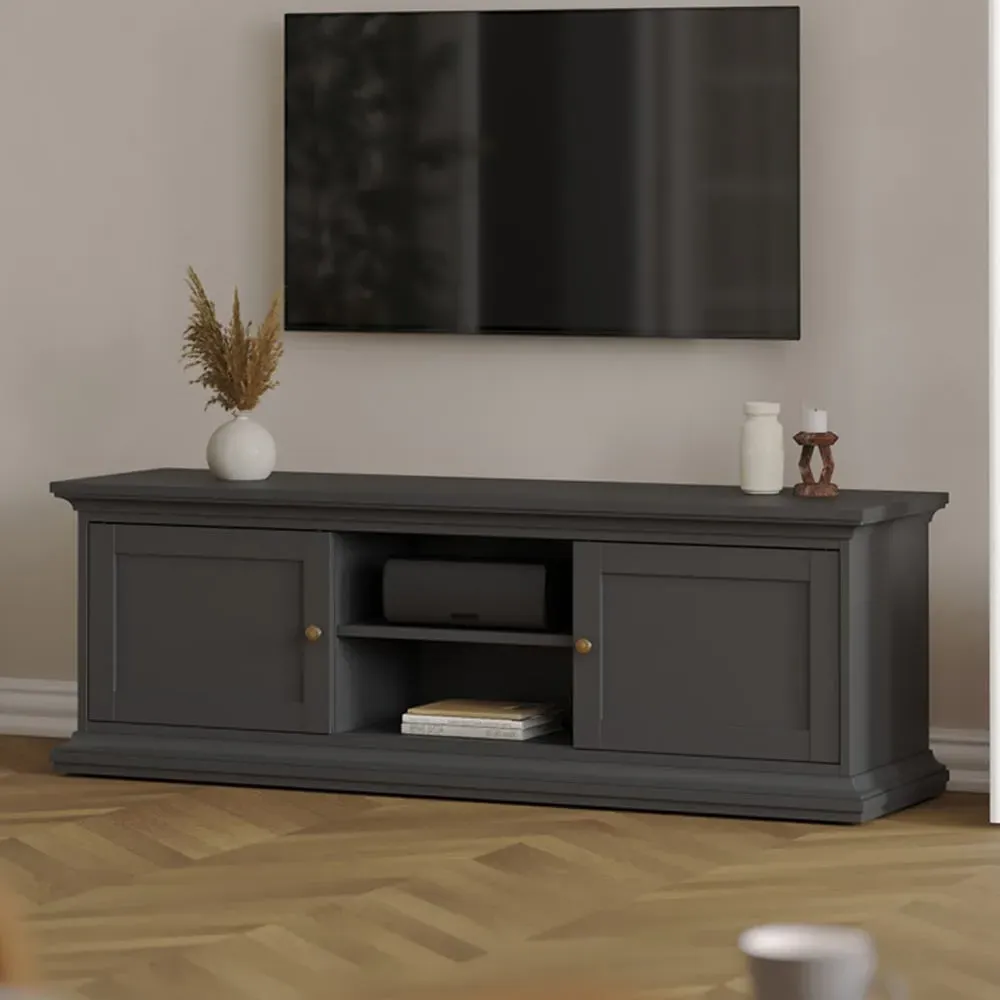 Florence Paris 2 Door TV Unit with Storage - Grey