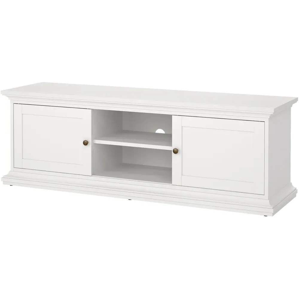 Florence Paris 2 Door TV Unit with Storage - White