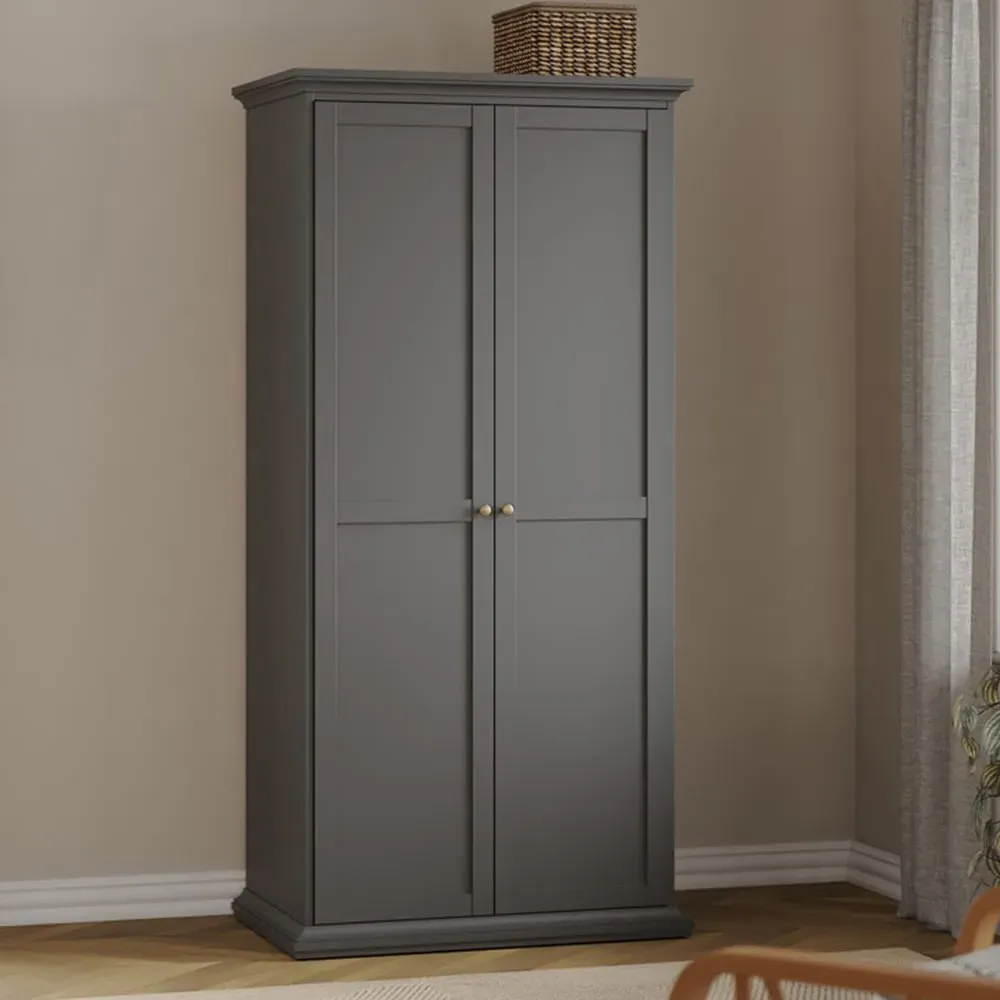 Florence Paris 2 Door Wardrobe - Grey