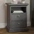 Florence Paris 2 Drawer Bedside Table - Grey