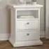 Florence Paris 2 Drawer Bedside Table - White
