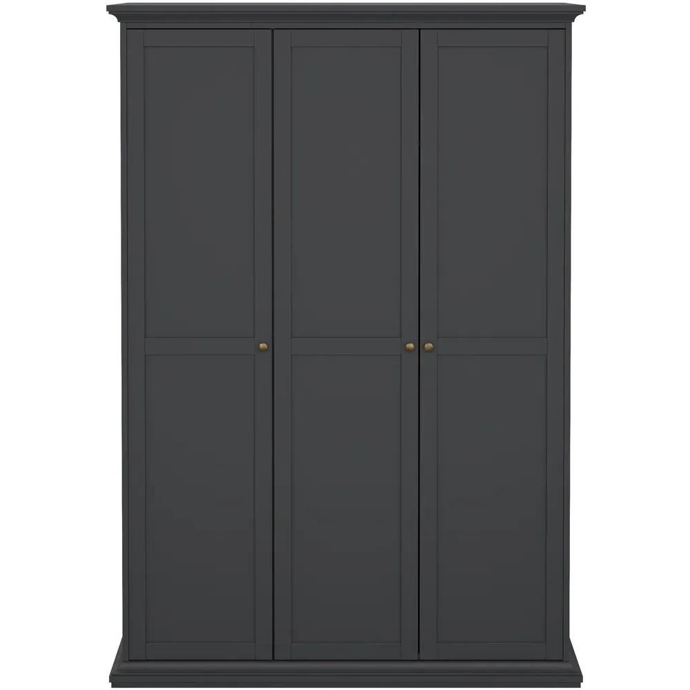 Florence Paris 3 Door Wardrobe - Grey
