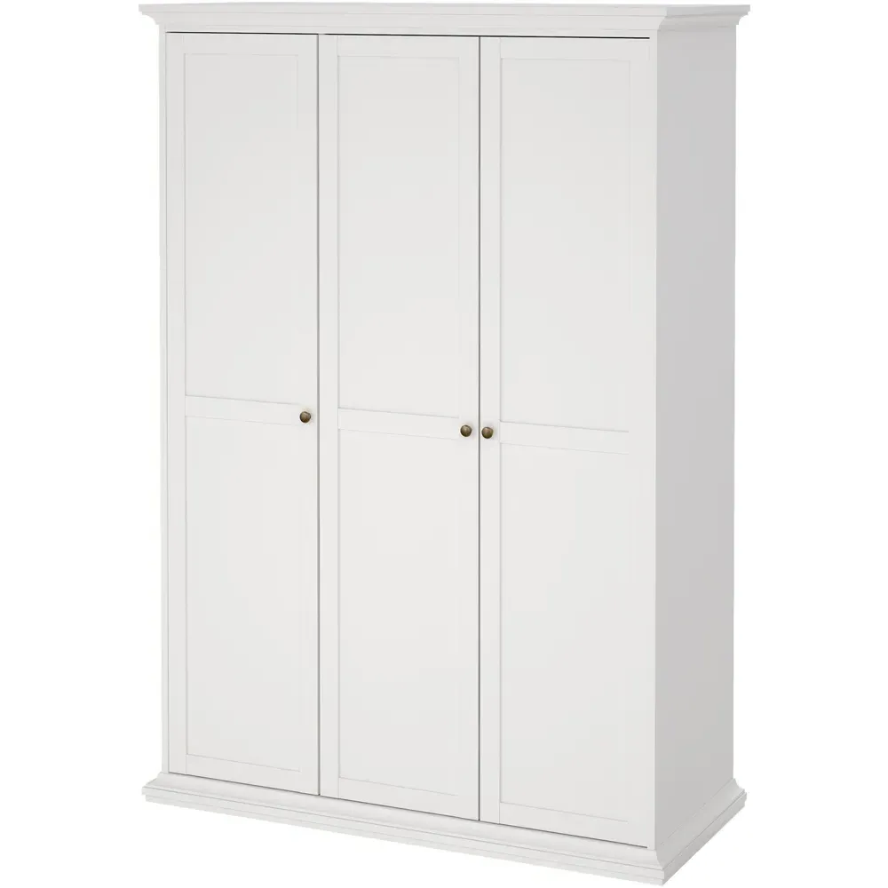 Florence Paris 3 Door Wardrobe - White