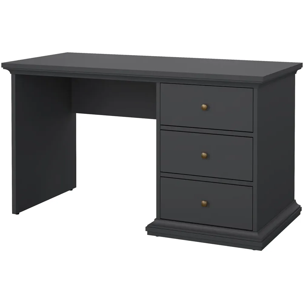 Florence Paris 3 Drawer Desk - Grey