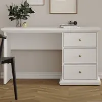 Florence Paris 3 Drawer Desk - White