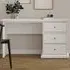 Florence Paris 3 Drawer Desk - White