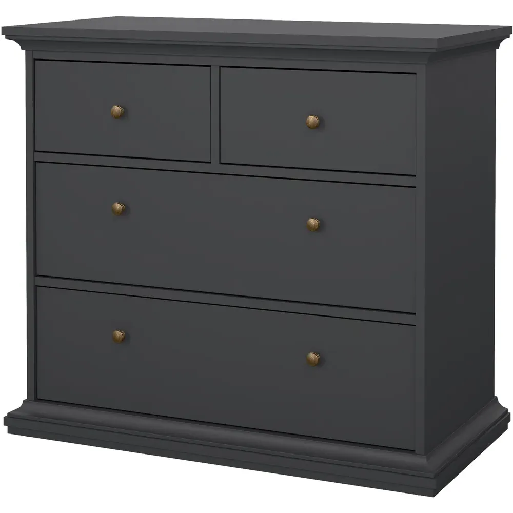 Florence Paris 4 Drawer Chest of Drawers - Grey