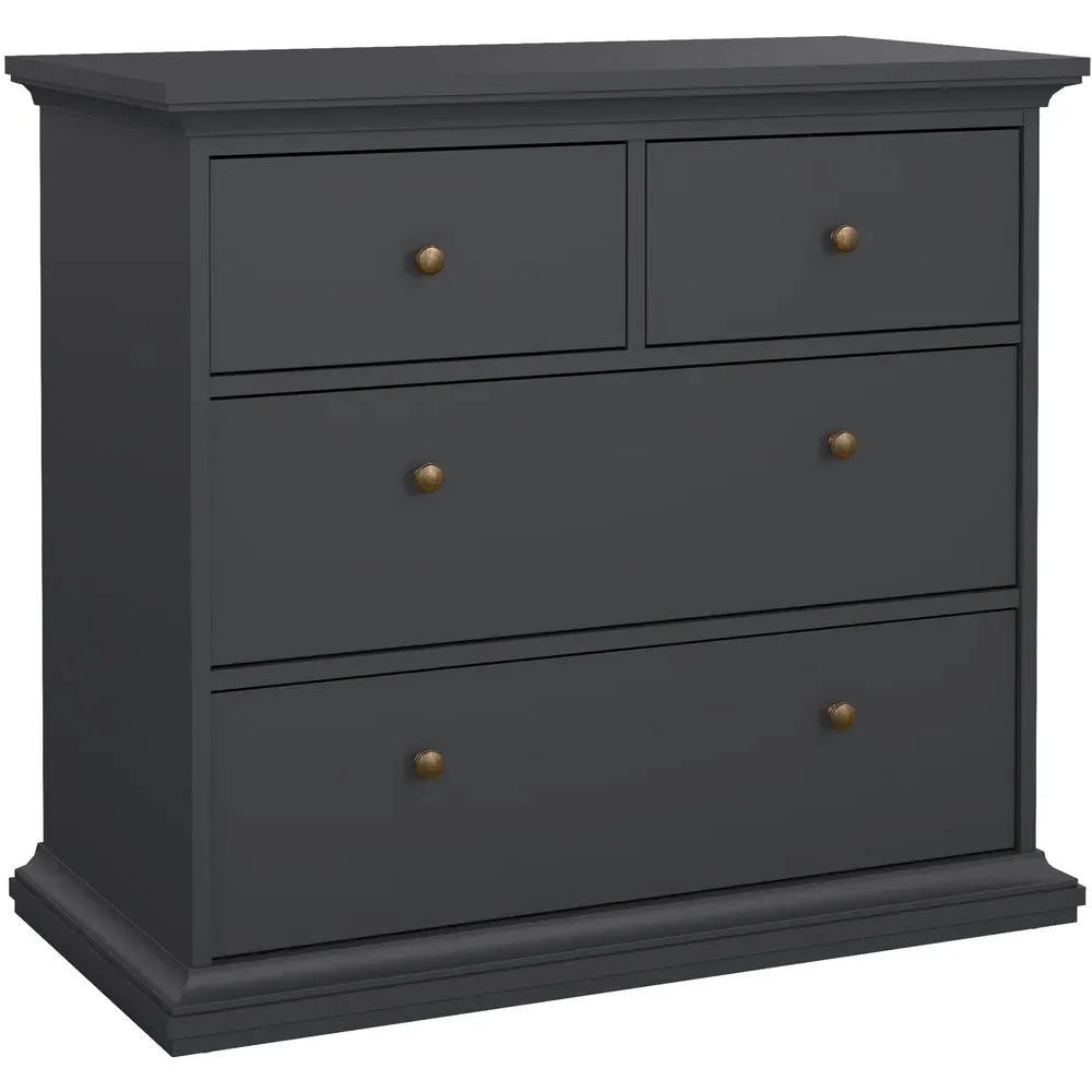 Florence Paris 4 Drawer Chest of Drawers - Grey