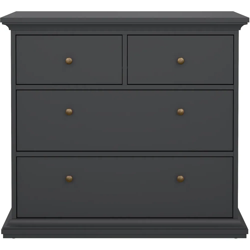 Florence Paris 4 Drawer Chest of Drawers - Grey