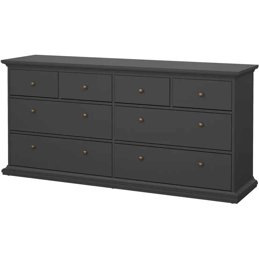 Florence Paris 8 Drawer Chest of Drawers - Grey