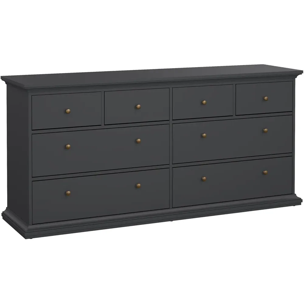 Florence Paris 8 Drawer Chest of Drawers - Grey