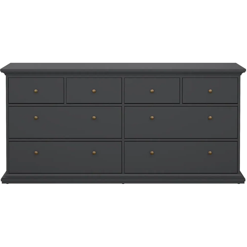 Florence Paris 8 Drawer Chest of Drawers - Grey