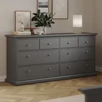 Florence Paris 8 Drawer Chest of Drawers - Grey