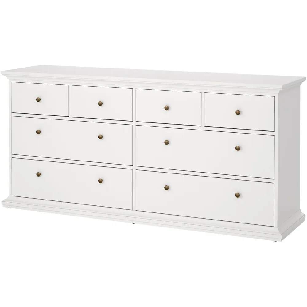 Florence Paris 8 Drawer Chest of Drawers - White