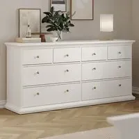 Florence Paris 8 Drawer Chest of Drawers - White