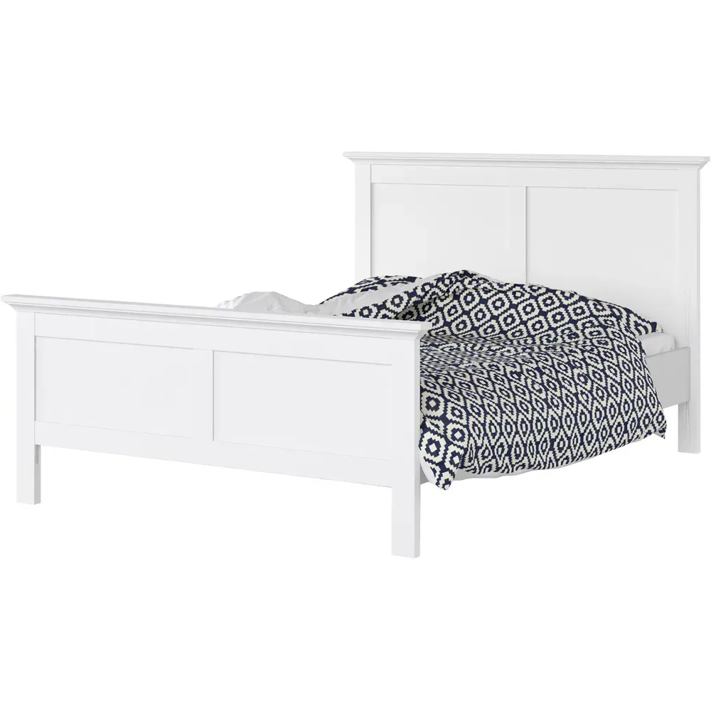Florence Paris Double Bed Frame - White