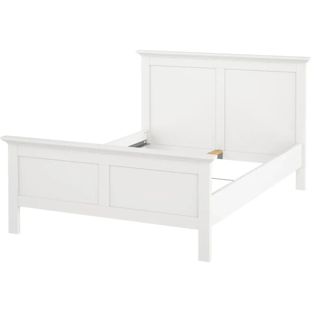 Florence Paris Double Bed Frame - White