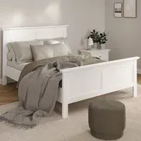 Florence Paris Double Bed Frame - White