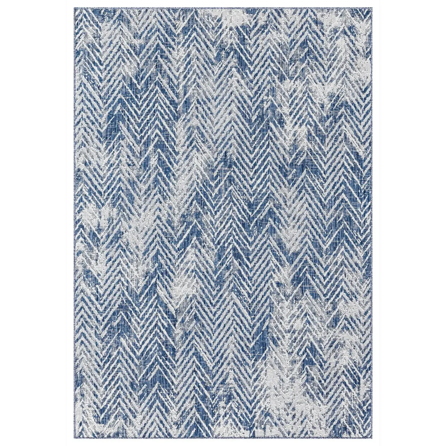 Florida Chevron Indoor Outdoor Rug - Blue image