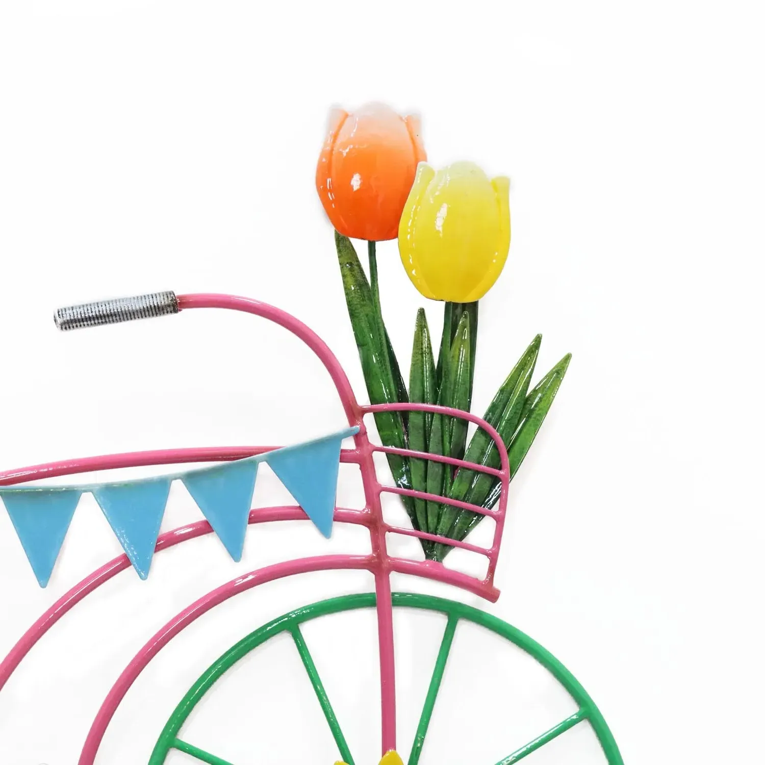 Flower Bike Hanging Decoration with Basket - Multicolor