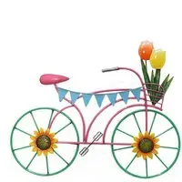 Flower Bike Hanging Decoration with Basket - Multicolor