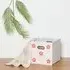 Flower Cube Storage Box - White, Pink